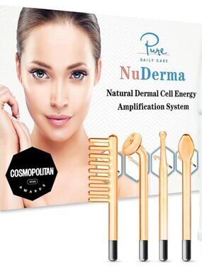 Pure Daily Care NuDerma Handheld Skin Therapy Wand Machine w/Neon – Anti-Aging -